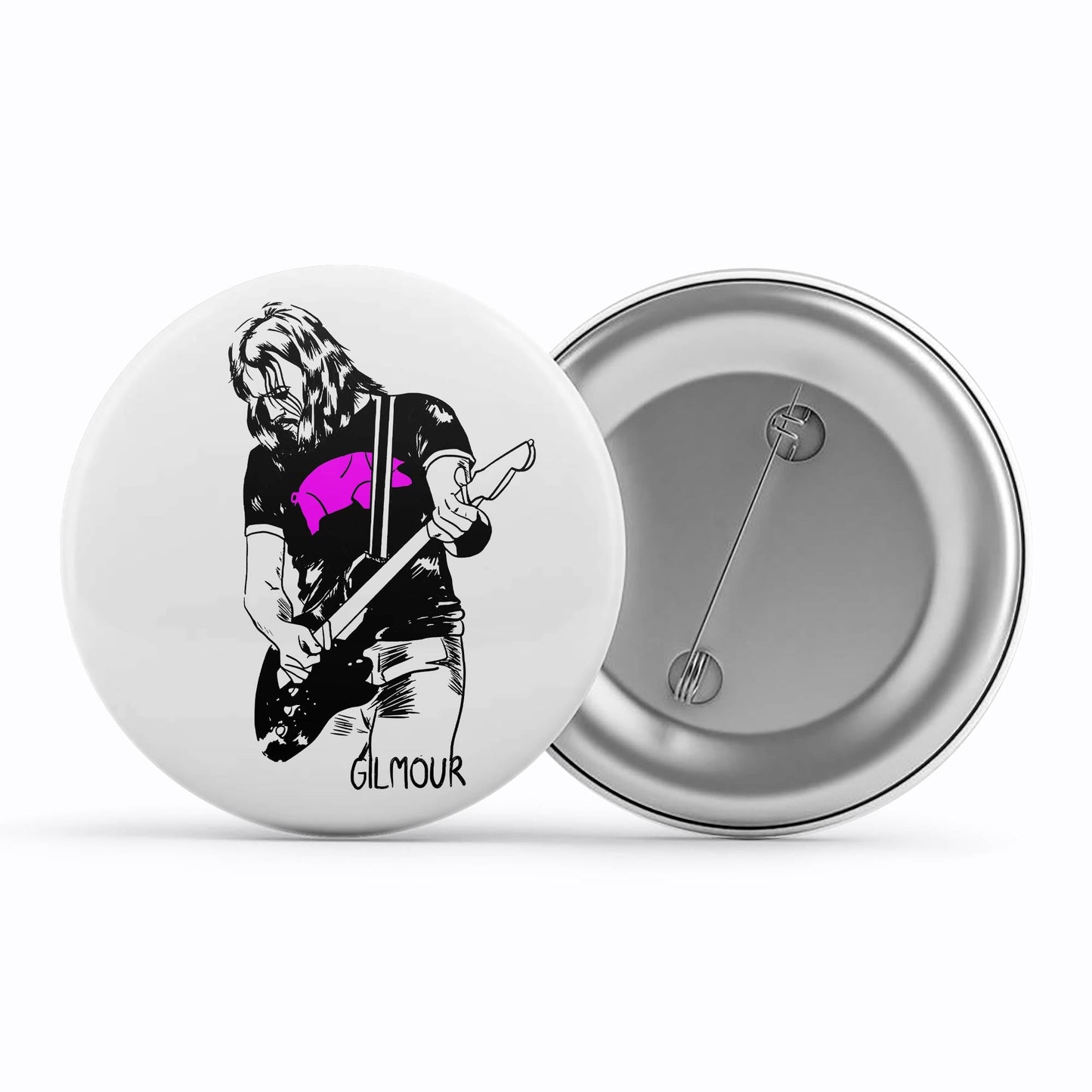 David Gilmour Pink Floyd Badge Metal Pin Button Brooch The Banyan Tee TBT