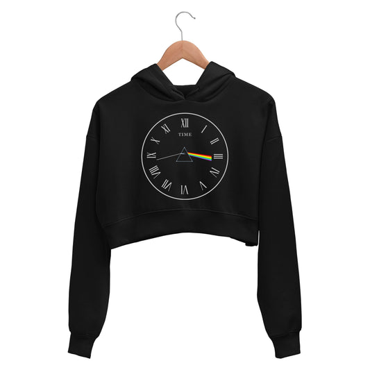 Pink Floyd Crop Hoodie - Time Crop Hooded Sweatshirt for Women The Banyan Tee TBT hoodie girls teenage cute bust cropped