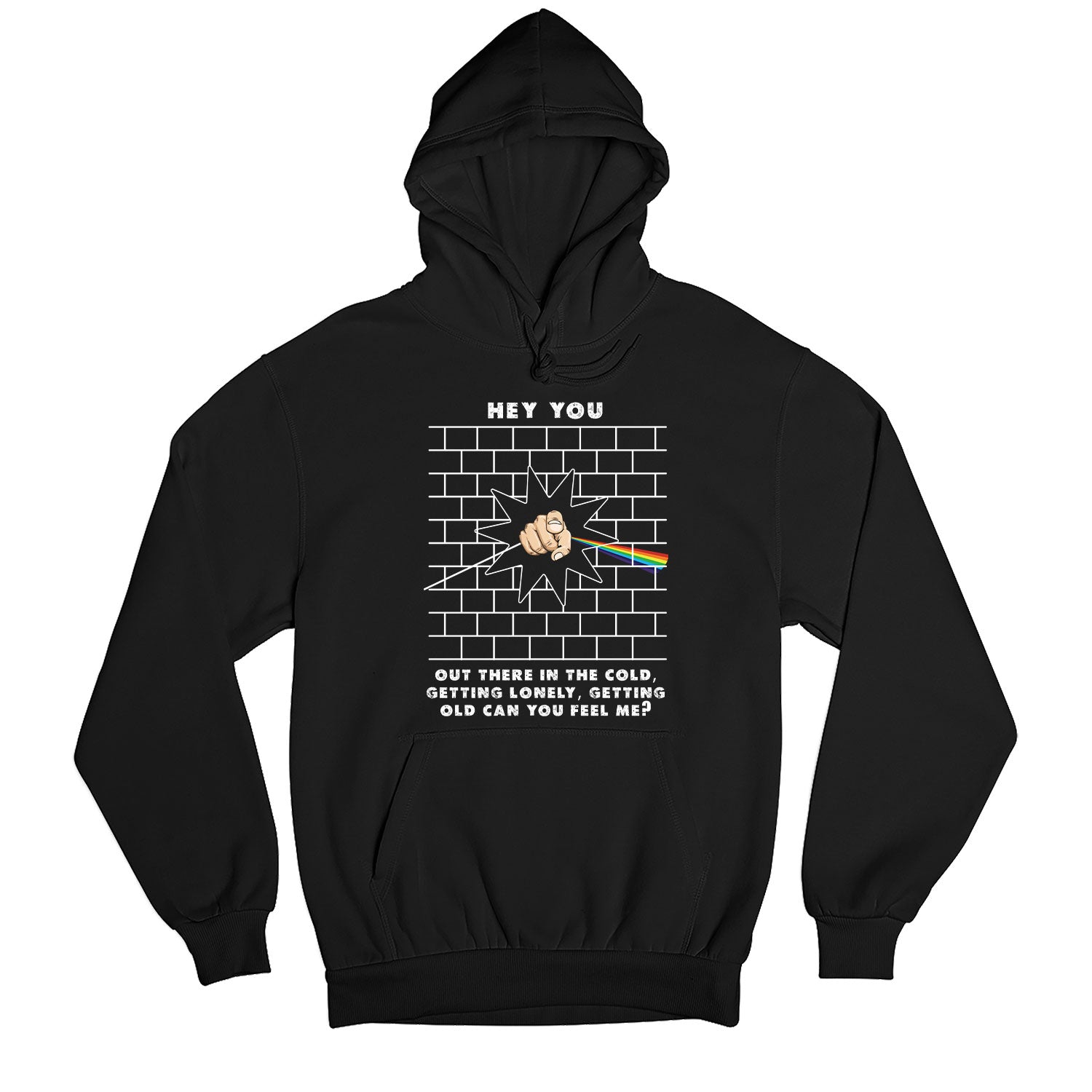 Hey You Pink Floyd Hoodie - The Wall Hooded Sweatshirt The Banyan Tee TBT for men women black mens essential