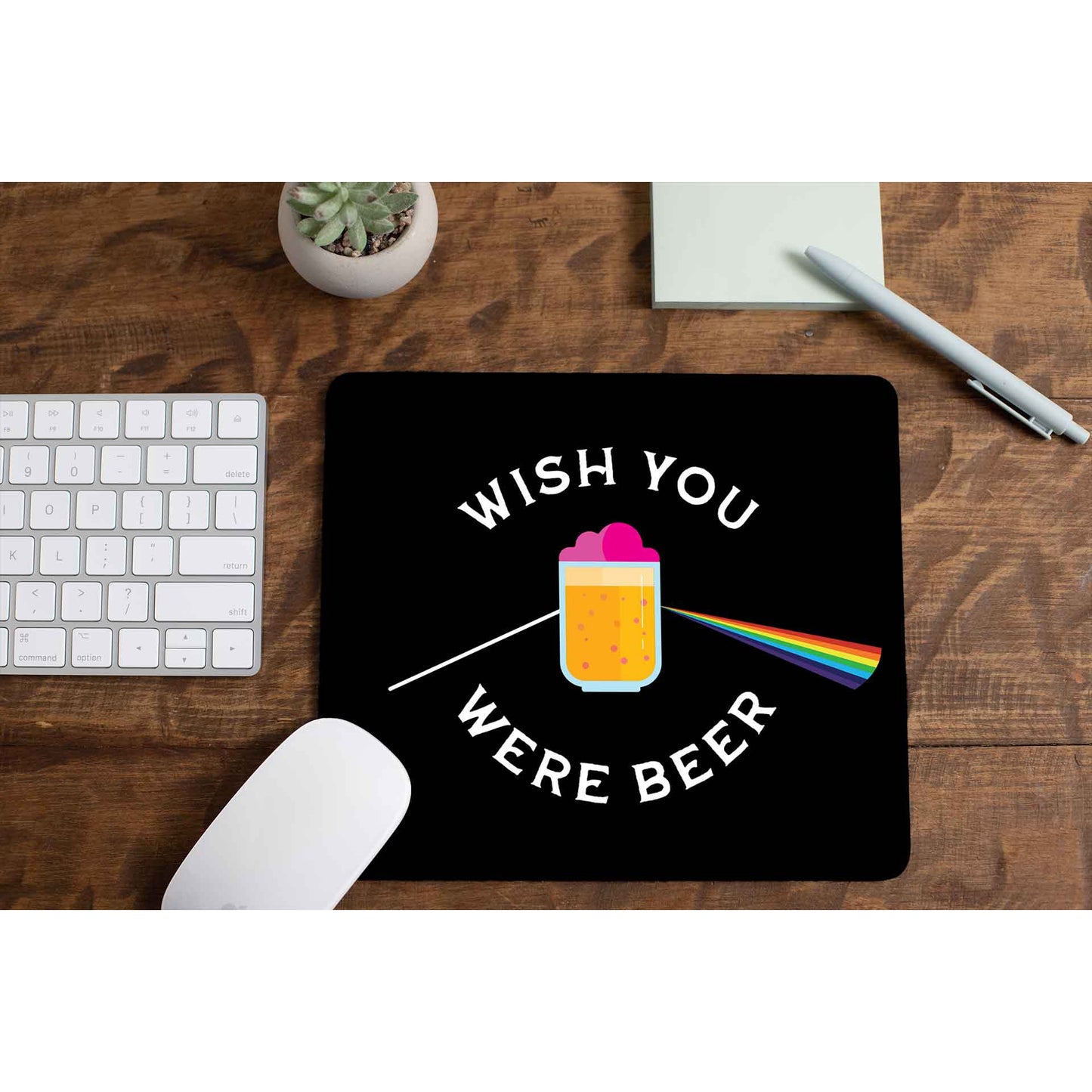 Wish You Were Beer Pink Floyd Mousepad gaming logitech mouse pad large online price The Banyan Tee TBT