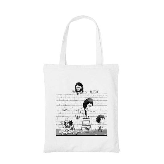 pink floyd the wall tote bag hand printed cotton women men unisex