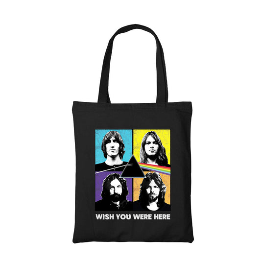 pink floyd wish they were here tote bag hand printed cotton women men unisex