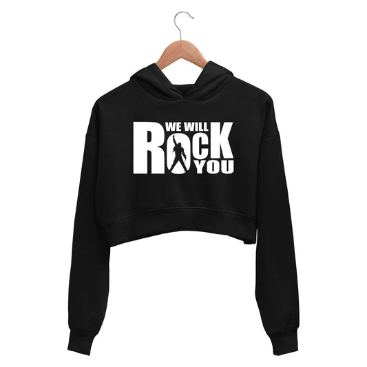 queen rock you crop hoodie hooded sweatshirt upper winterwear music band buy online india the banyan tee tbt men women girls boys unisex black