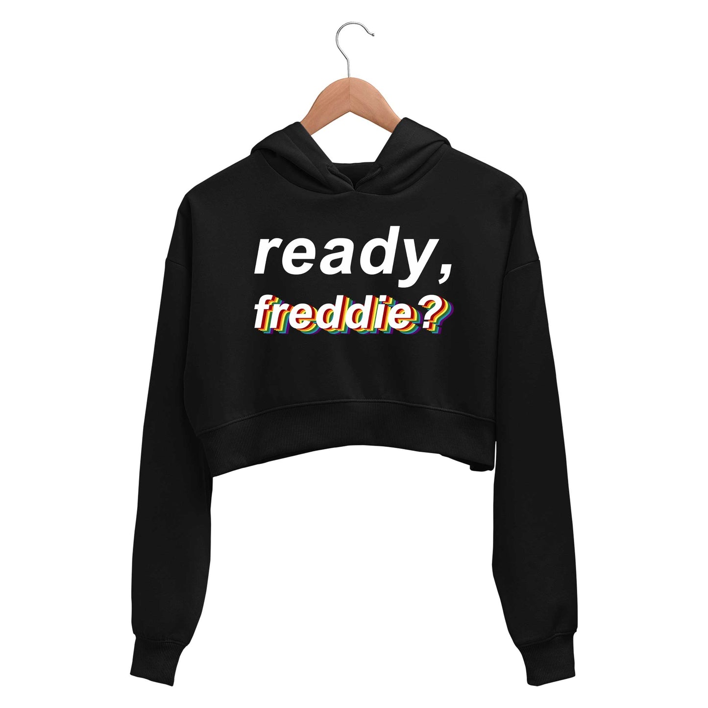 queen ready freddie crop hoodie hooded sweatshirt upper winterwear music band buy online india the banyan tee tbt men women girls boys unisex black