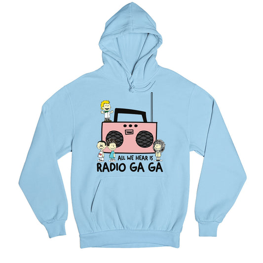 queen radio ga ga hoodie hooded sweatshirt winterwear music band buy online india the banyan tee tbt men women girls boys unisex baby blue