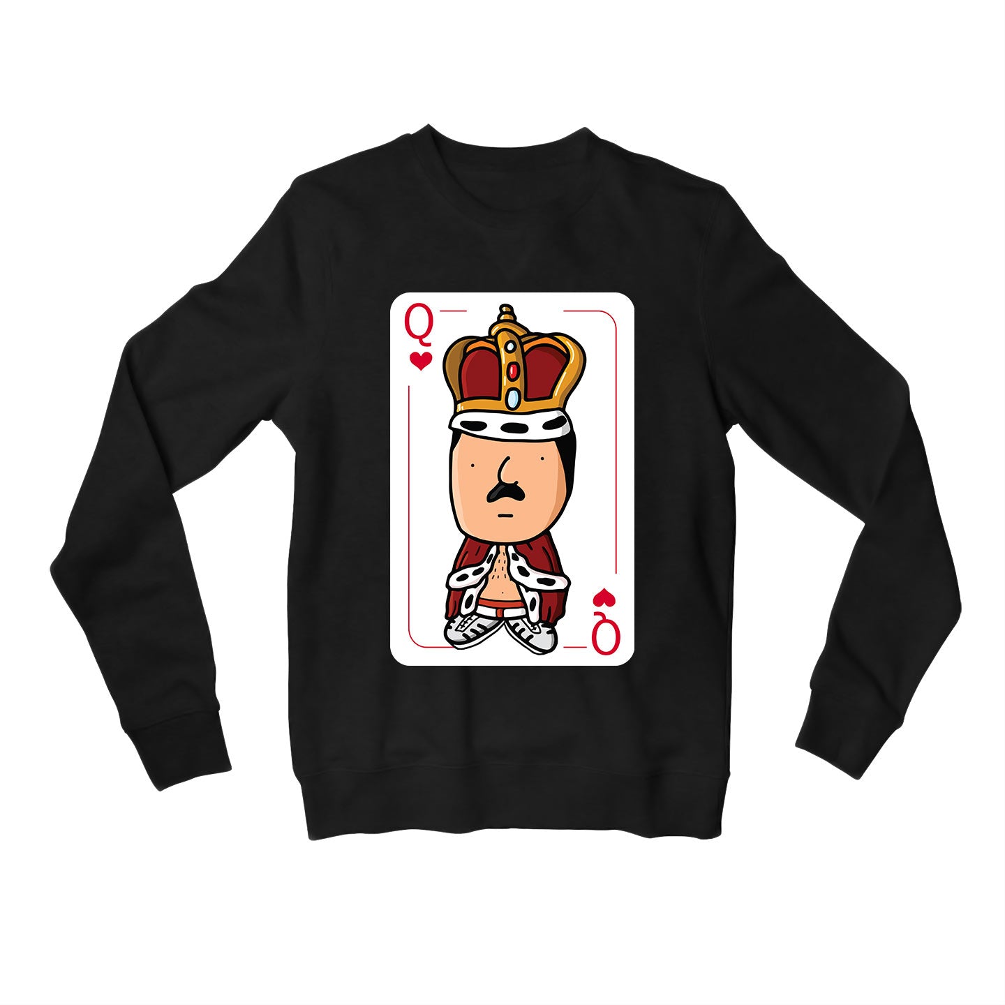 queen the queen card sweatshirt upper winterwear music band buy online india the banyan tee tbt men women girls boys unisex black