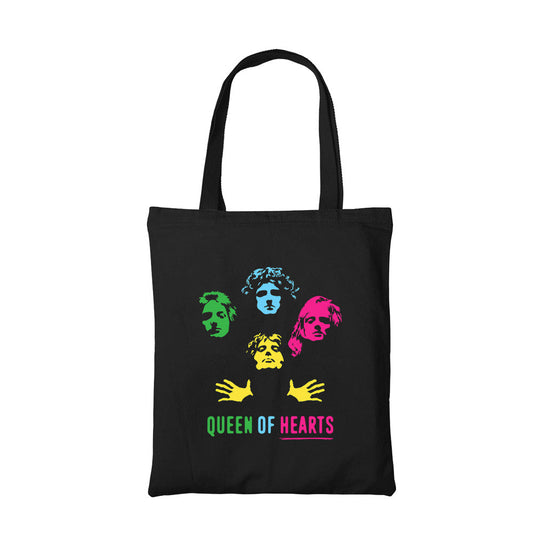 queen queen of hearts tote bag hand printed cotton women men unisex