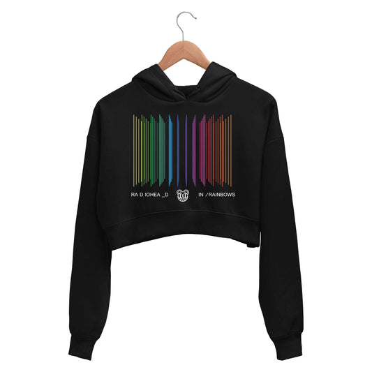 radiohead in rainbows crop hoodie hooded sweatshirt upper winterwear music band buy online india the banyan tee tbt men women girls boys unisex black