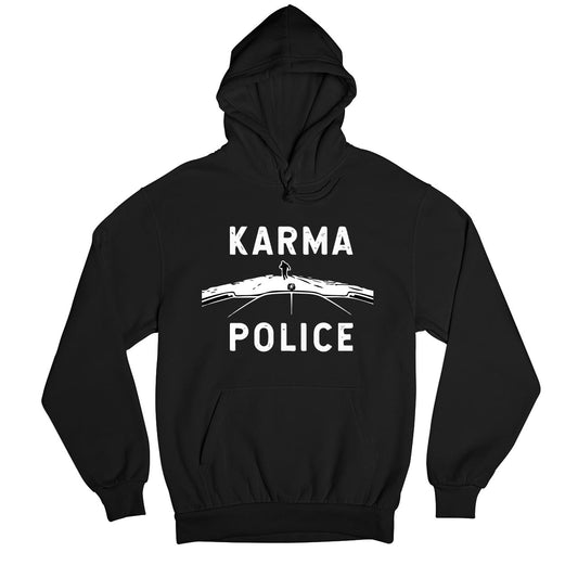 radiohead karma police hoodie hooded sweatshirt winterwear music band buy online india the banyan tee tbt men women girls boys unisex black