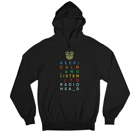 radiohead keep calm hoodie hooded sweatshirt winterwear music band buy online india the banyan tee tbt men women girls boys unisex black