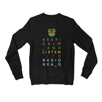 radiohead keep calm sweatshirt upper winterwear music band buy online india the banyan tee tbt men women girls boys unisex black