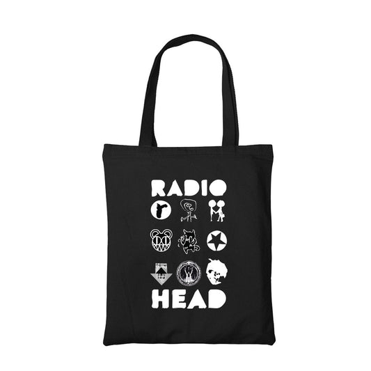 radiohead album arts tote bag hand printed cotton women men unisex