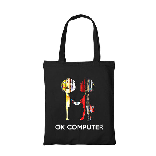 radiohead okay computer tote bag hand printed cotton women men unisex