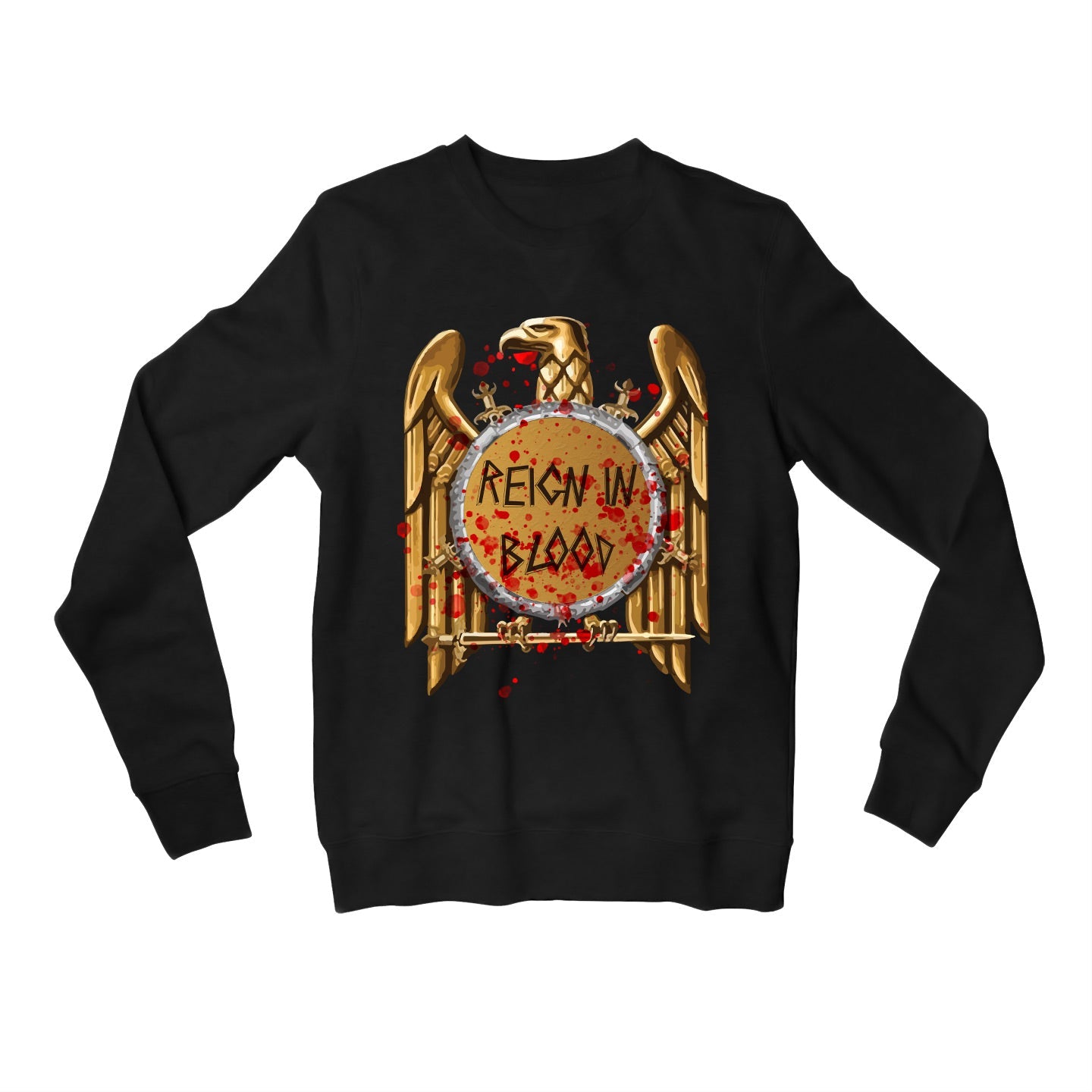 slayer reign in blood sweatshirt upper winterwear music band buy online india the banyan tee tbt men women girls boys unisex black