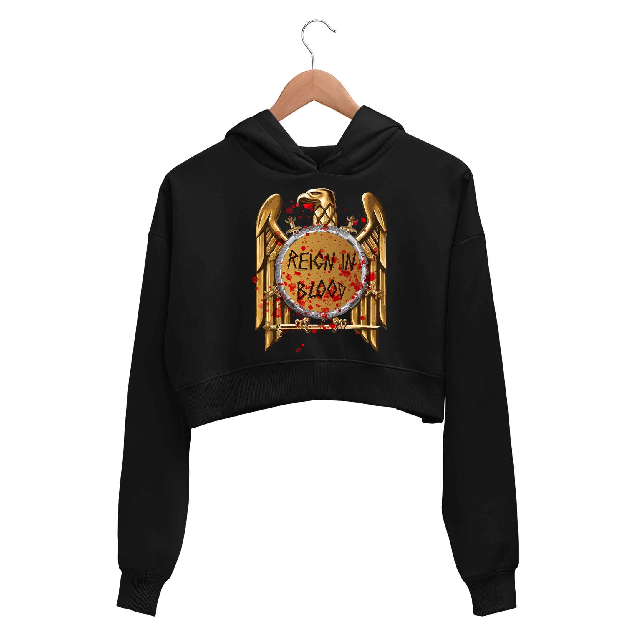 Buy Slayer Crop Hoodie Reign In Blood at Rs. 50 OFF The Banyan Tee