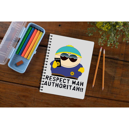 south park respect mah authoritah notebook notepad diary buy online india the banyan tee tbt unruled south park kenny cartman stan kyle cartoon character illustration