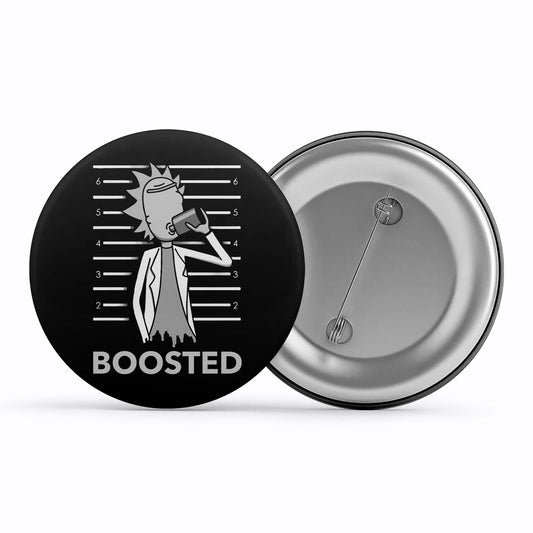 rick and morty boosted badge pin button buy online india the banyan tee tbt men women girls boys unisex  rick and morty online summer beth mr meeseeks jerry quote vector art clothing accessories merchandise