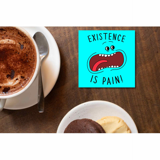 rick and morty existence is pain coasters wooden table cups indian buy online india the banyan tee tbt men women girls boys unisex  rick and morty online summer beth mr meeseeks jerry quote vector art clothing accessories merchandise