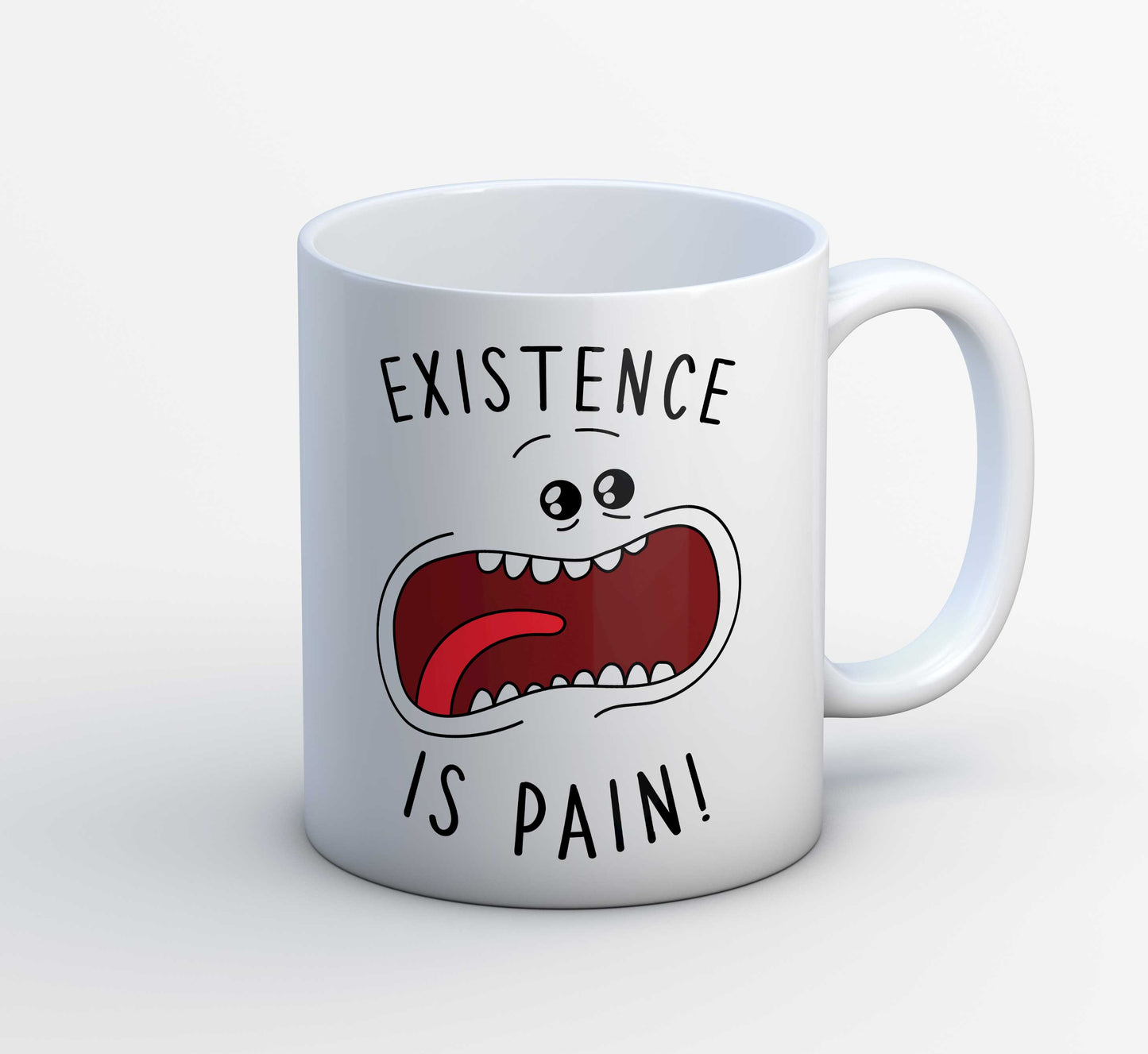 rick and morty existence is pain mug coffee ceramic buy online india the banyan tee tbt men women girls boys unisex  rick and morty online summer beth mr meeseeks jerry quote vector art clothing accessories merchandise