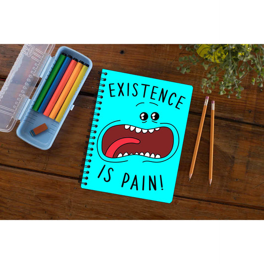 rick and morty existence is pain notebook notepad diary buy online india the banyan tee tbt unruled rick and morty online summer beth mr meeseeks jerry quote vector art clothing accessories merchandise