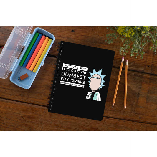 rick and morty dumbest way notebook notepad diary buy online india the banyan tee tbt unruled rick and morty online summer beth mr meeseeks jerry quote vector art clothing accessories merchandise