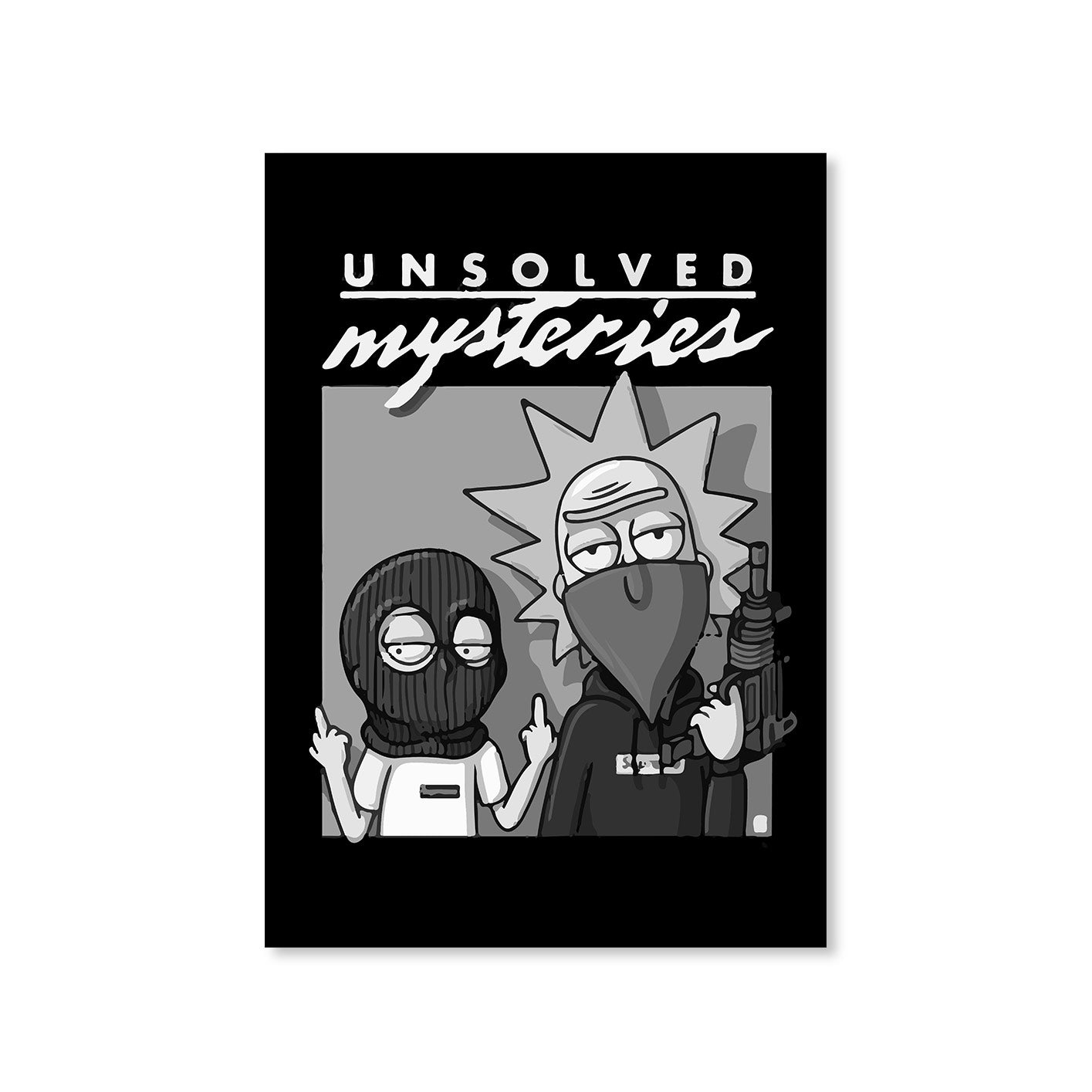 rick and morty unsolved mysteries poster wall art buy online india the banyan tee tbt a4 rick and morty online summer beth mr meeseeks jerry quote vector art clothing accessories merchandise