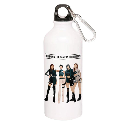 black pink running the game sipper steel water bottle flask gym shaker music band buy online india the banyan tee tbt men women girls boys unisex  song k pop jennie lisa jisoo rose