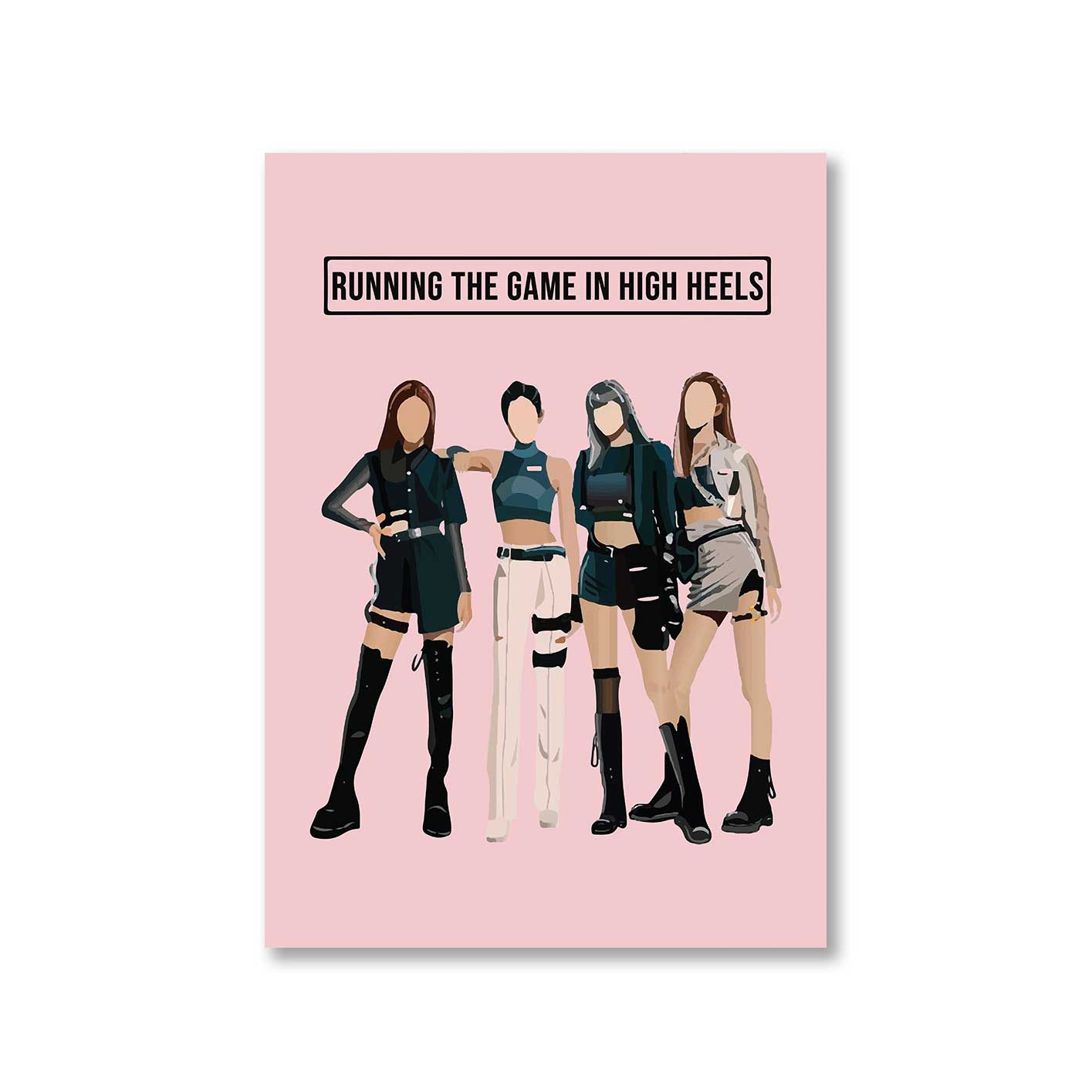 black pink running the game poster wall art buy online india the banyan tee tbt a4 song k pop jennie lisa jisoo rose