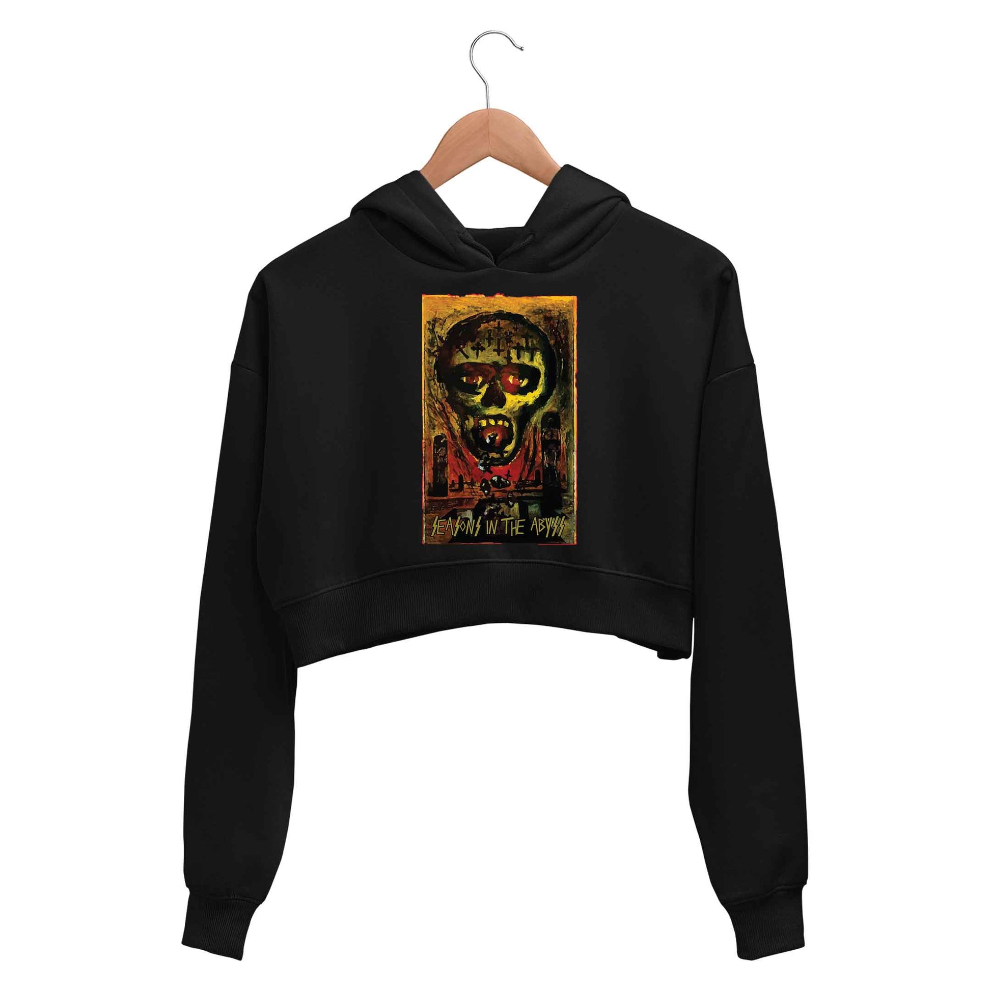 slayer seasons in the abyss crop hoodie hooded sweatshirt upper winterwear music band buy online india the banyan tee tbt men women girls boys unisex black