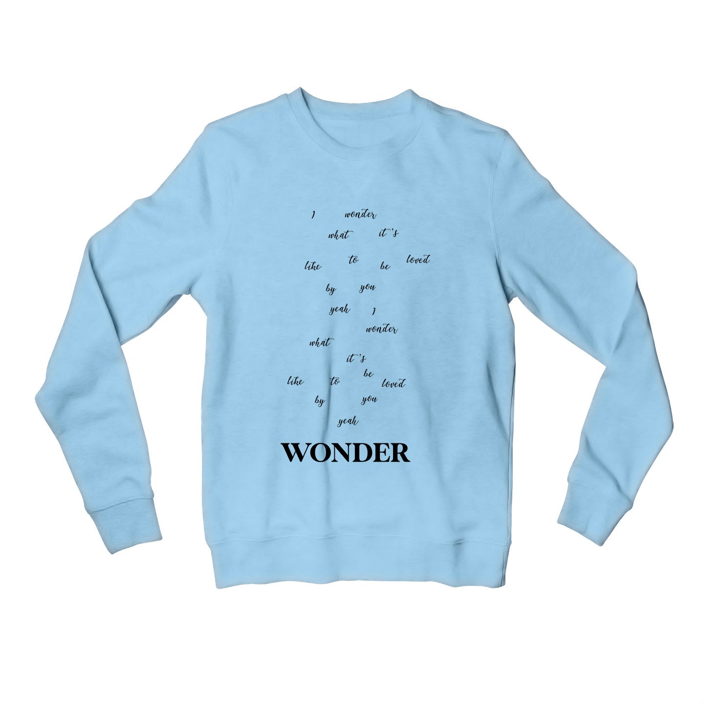 shawn mendes wonder sweatshirt upper winterwear music band buy online india the banyan tee tbt men women girls boys unisex baby blue