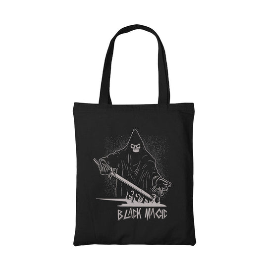 slayer black magic tote bag hand printed cotton women men unisex