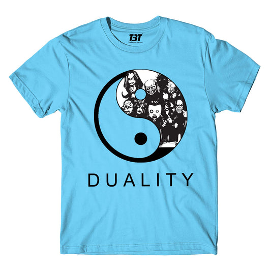 slipknot duality t-shirt music band buy online india the banyan tee tbt men women girls boys unisex sky blue