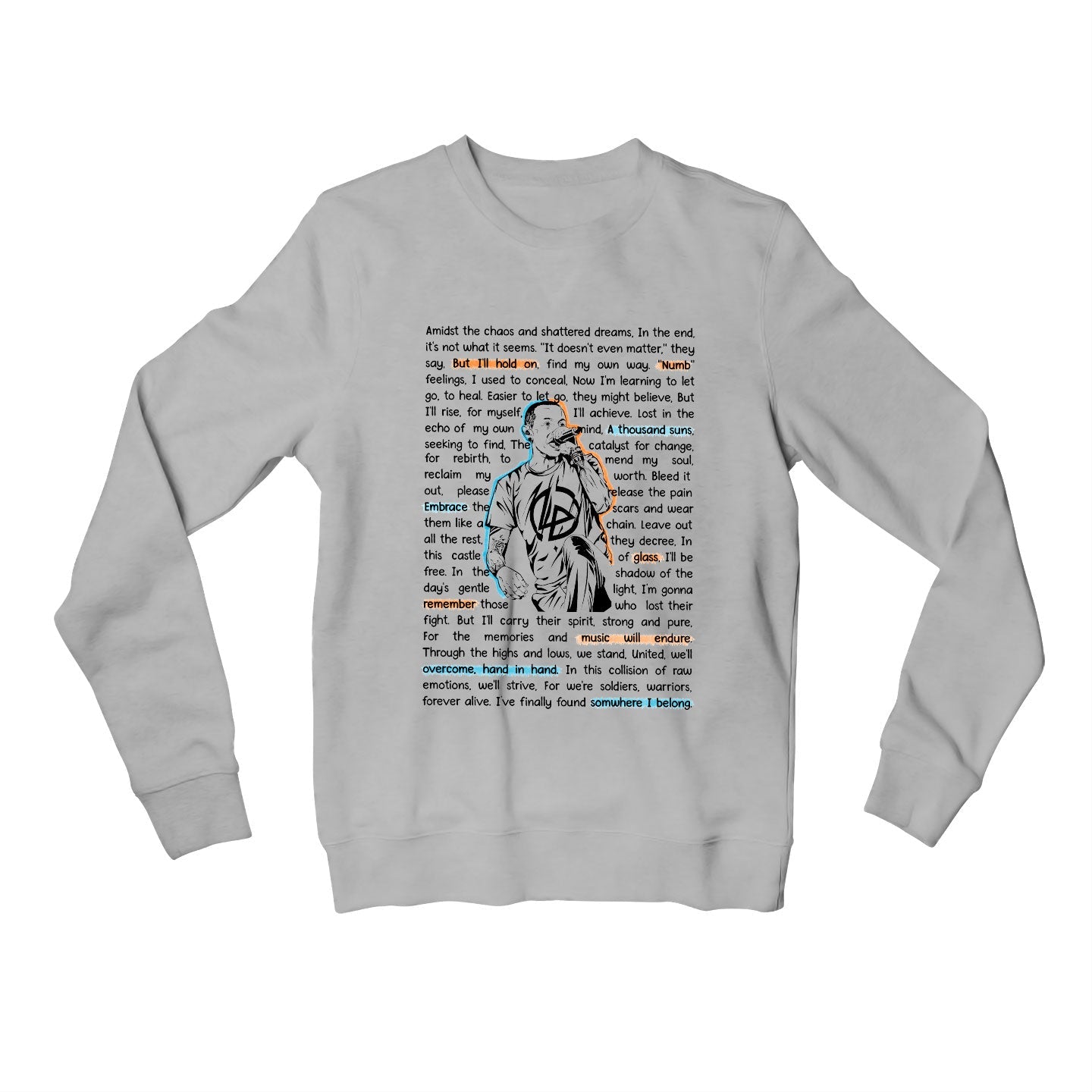 linkin park song story sweatshirt upper winterwear music band buy online india the banyan tee tbt men women girls boys unisex gray