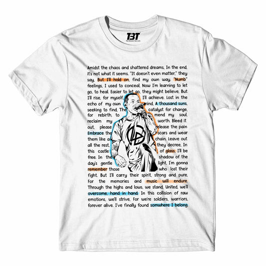 linkin park song story t-shirt music band buy online india the banyan tee tbt men women girls boys unisex white