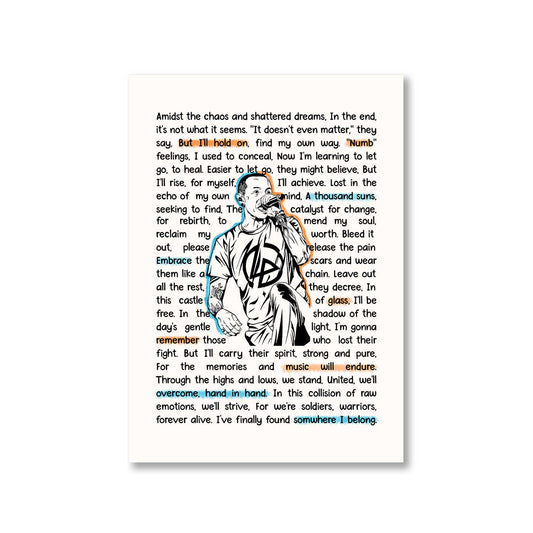 linkin park song story poster wall art buy online india the banyan tee tbt a4