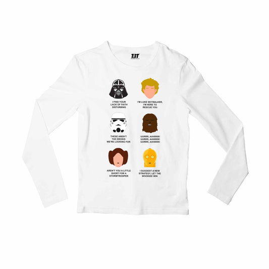 star wars who said what full sleeves long sleeves tv & movies buy online india the banyan tee tbt men women girls boys unisex white dialogues