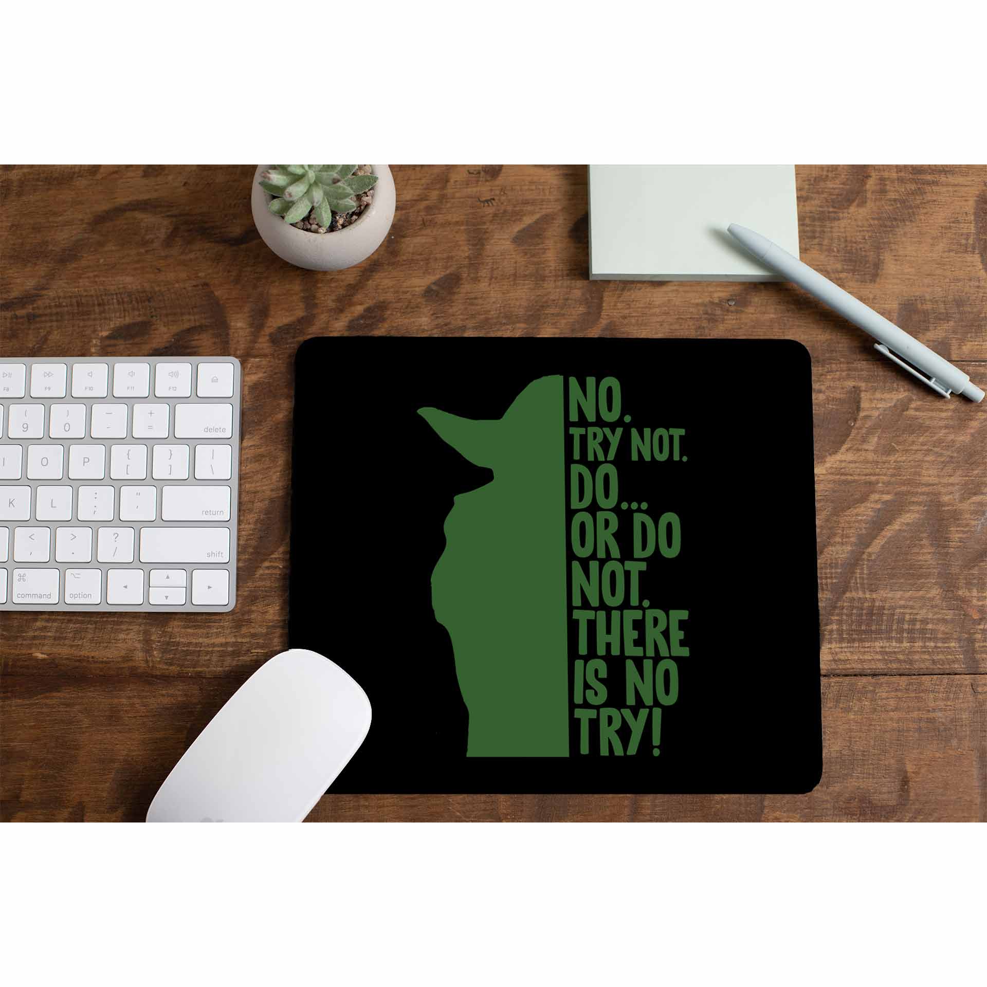 star wars there is no try mousepad logitech large anime tv & movies buy online india the banyan tee tbt men women girls boys unisex  yoda