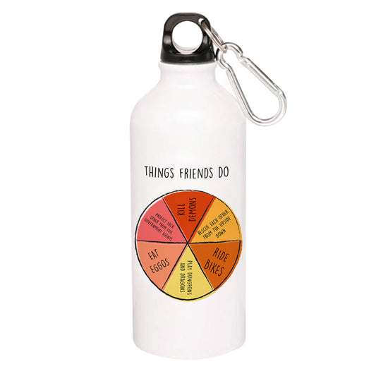 stranger things things friends do sipper steel water bottle flask gym shaker tv & movies buy online india the banyan tee tbt men women girls boys unisex  stranger things eleven demogorgon shadow monster dustin quote vector art clothing accessories merchandise
