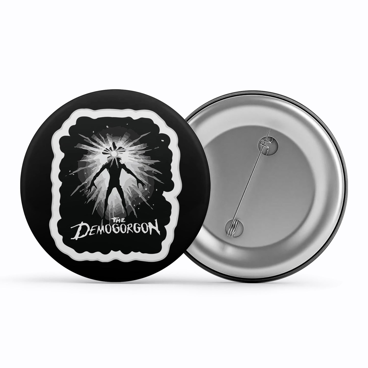 stranger things the demogorgon badge pin button tv & movies buy online india the banyan tee tbt men women girls boys unisex  stranger things eleven demogorgon shadow monster dustin quote vector art clothing accessories merchandise