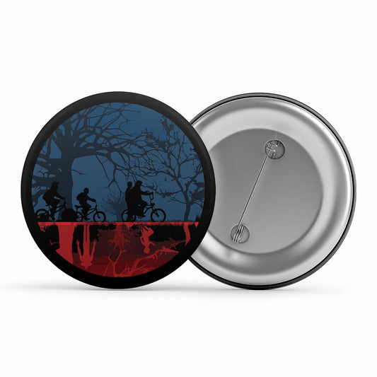 stranger things the upside down badge pin button tv & movies buy online india the banyan tee tbt men women girls boys unisex  stranger things eleven demogorgon shadow monster dustin quote vector art clothing accessories merchandise