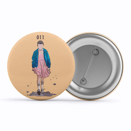 stranger things eleven badge pin button tv & movies buy online india the banyan tee tbt men women girls boys unisex  stranger things eleven demogorgon shadow monster dustin quote vector art clothing accessories merchandise