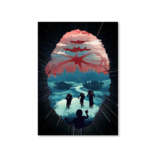 stranger things shadow monster poster wall art buy online india the banyan tee tbt a4 stranger things eleven demogorgon shadow monster dustin quote vector art clothing accessories merchandise