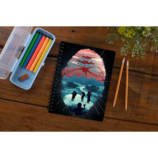 stranger things shadow monster notebook notepad diary buy online india the banyan tee tbt unruled stranger things eleven demogorgon shadow monster dustin quote vector art clothing accessories merchandise