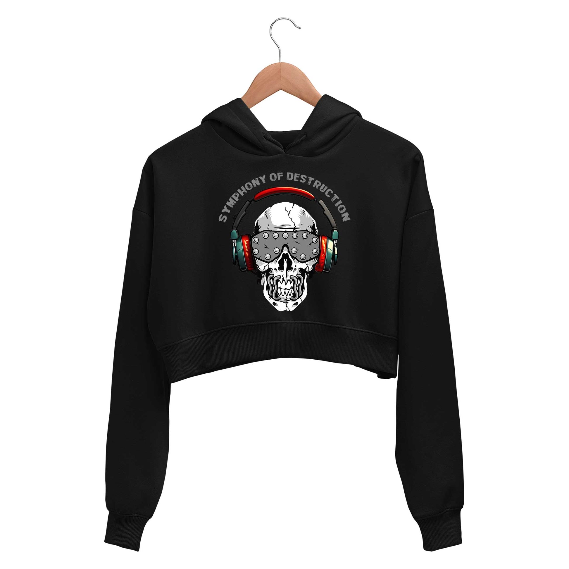 megadeth symphony of destruction crop hoodie hooded sweatshirt upper winterwear music band buy online india the banyan tee tbt men women girls boys unisex black