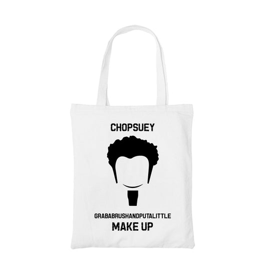 system of a down chopsuey tote bag hand printed cotton women men unisex