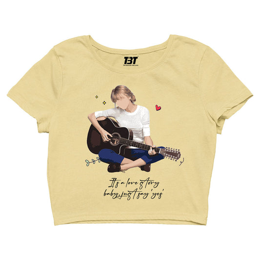 taylor swift love story crop top music band buy online india the banyan tee tbt men women girls boys unisex xs it's a love story baby just say yes