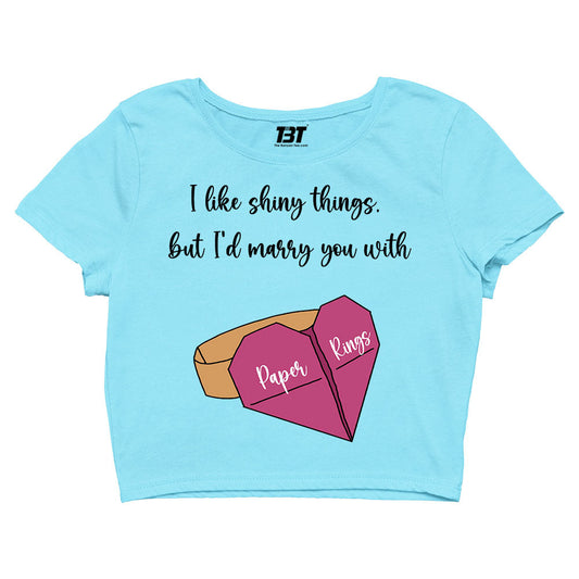 taylor swift paper rings crop top music band buy online india the banyan tee tbt men women girls boys unisex xs i like shiny things but i'd marry you with paper rings