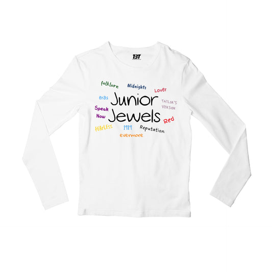 taylor swift junior jewels autograph tee full sleeves long sleeves music band buy online india the banyan tee tbt men women girls boys unisex white 