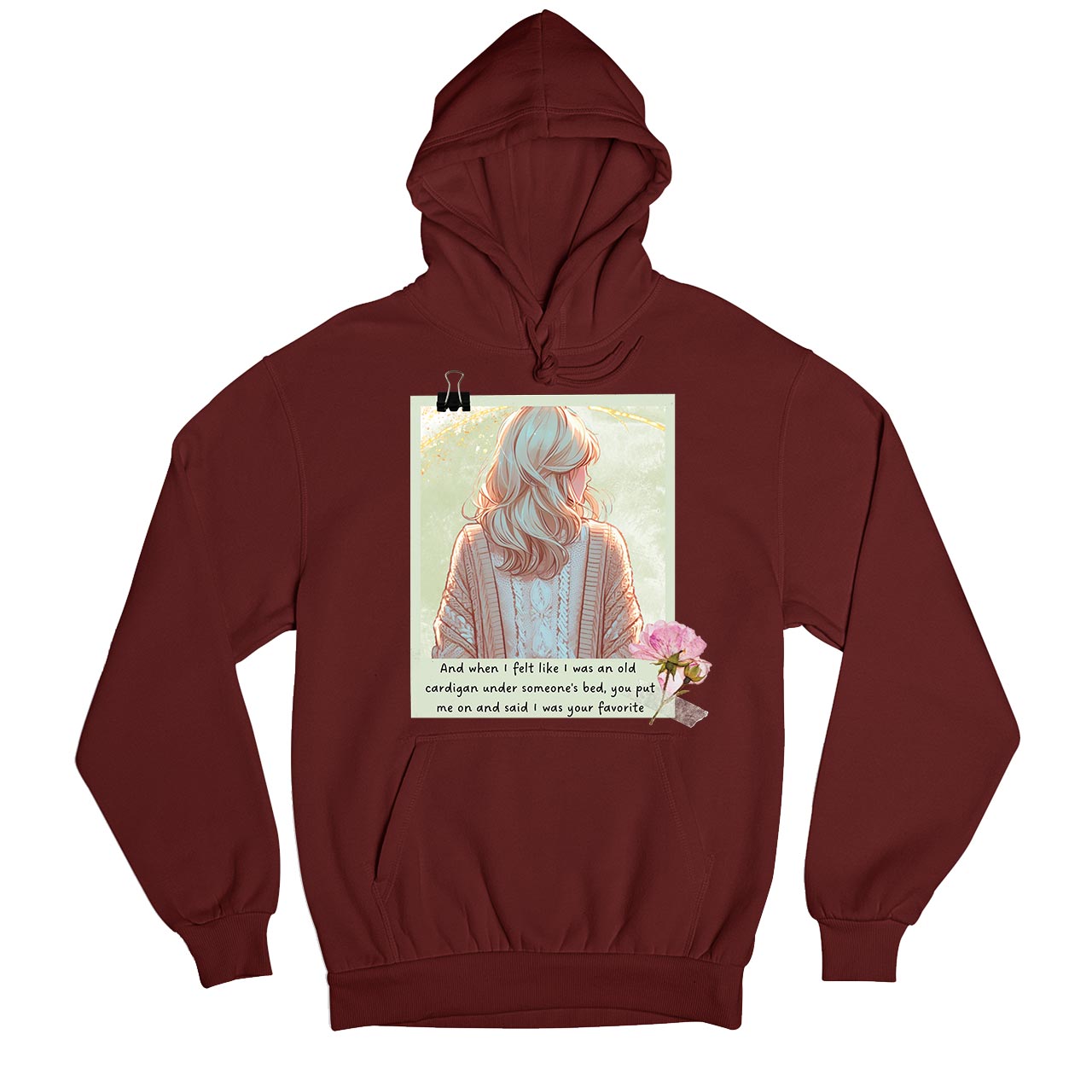taylor swift old cardigan hoodie hooded sweatshirt winterwear music band buy online india the banyan tee tbt men women girls boys unisex maroon