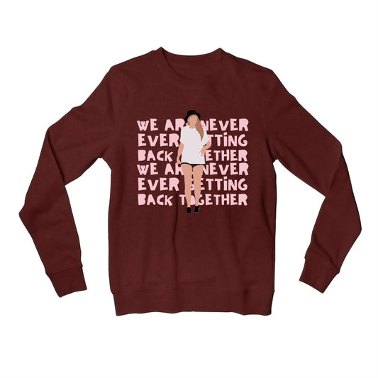 taylor swift getting back together sweatshirt upper winterwear music band buy online india the banyan tee tbt men women girls boys unisex maroon 